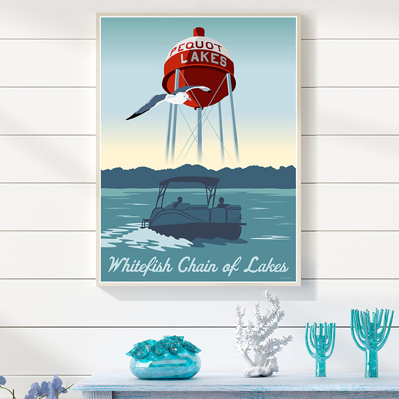 Pequot Lakes, Whitefish Chain of Lakes, Minnesota, Poster by Rich Slad –  Image Quest Design