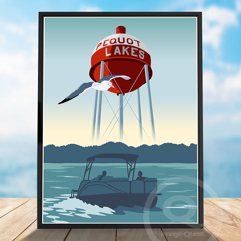 Pequot Lakes, Minnesota, Poster by Rich Sladek (frame not included)