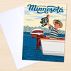 Explore Minnesota, Vintage Fishing Greeting Card