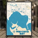 Wayzata Bay Map, Lake Minnetonka Poster by Rich Sladek (frame not included)