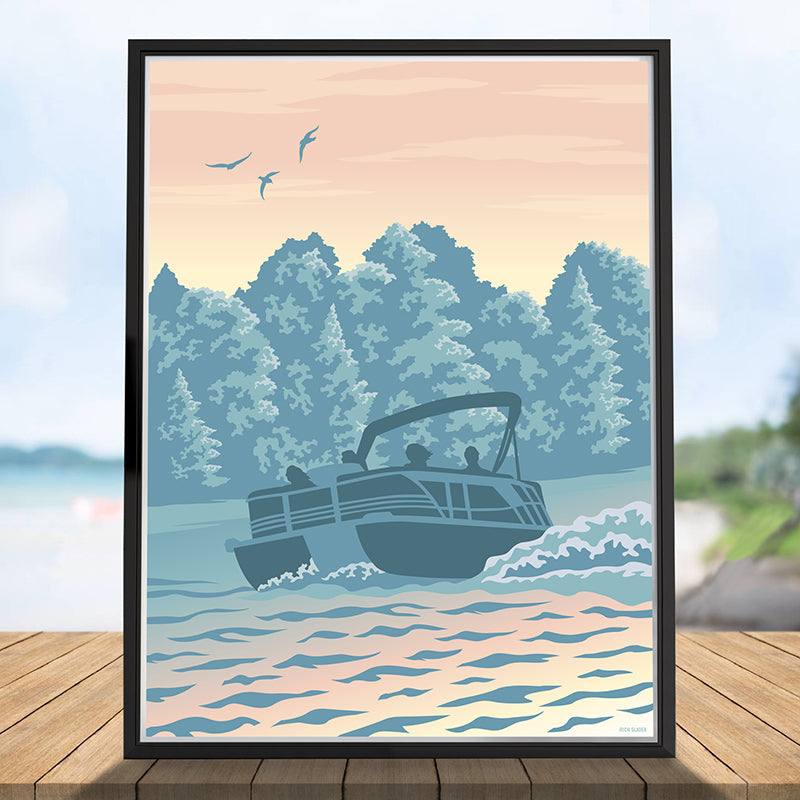 Pontoon, Boating Poster by Rich Sladek (frame not included)