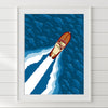 Wooden Boat (top view) Poster by Rich Sladek (frame not included)