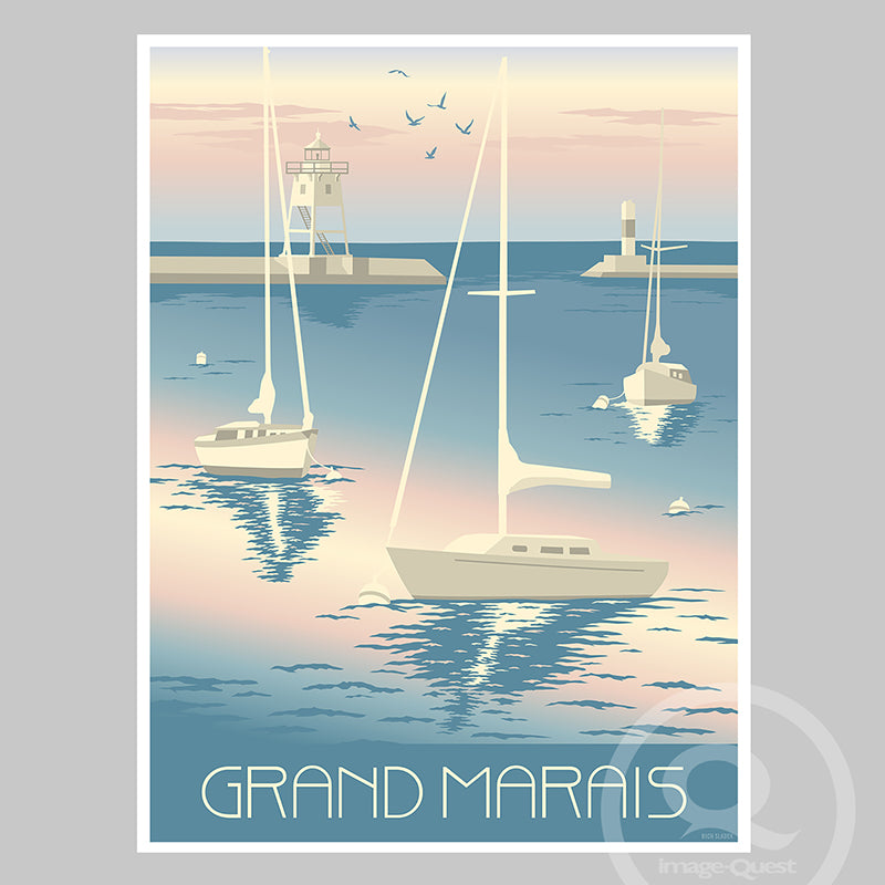 Grand Marais, Grand Marais Harbor Poster by Rich Sladek (frame not included)