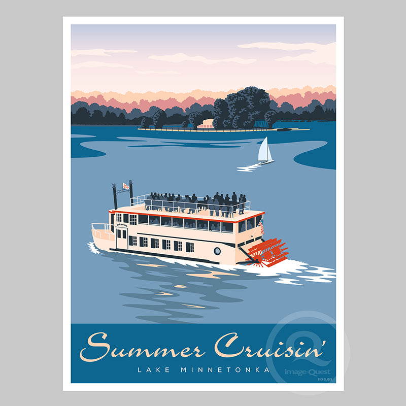 Summer Cruisin' Lady of the Lake on Lake Minnetonka Poster by Rich Sladek (frame not included)