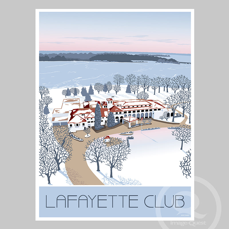 Lafayette Club - Winter, Lake Minnetonka Poster by Rich Sladek (frame not included)