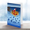 Santa Ice Fishing - Minnesota, Christmas Card by Rich Sladek