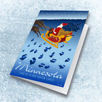 Santa Ice Fishing - Minnesota, Christmas Card by Rich Sladek