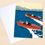 Summer Breeze Wooden Boats on Lake Minnetonka Greeting Card