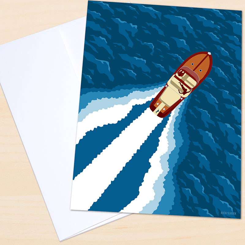 Wooden Boat (top view) Greeting Card